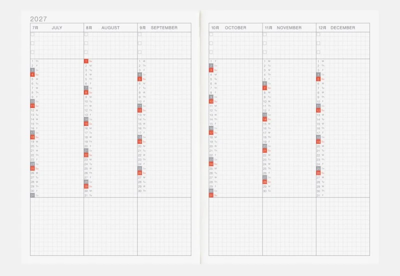 Hobonichi Techo Cousin A5 2027 - kalendarz dzienny ENG _ Jan Start _ Mon Start NOTEKA (8).jpg