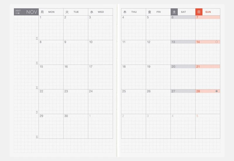 Hobonichi Techo Cousin A6 2027 - kalendarz dzienny ENG _ Jan Start _ Mon Start NOTEKA (2).jpg