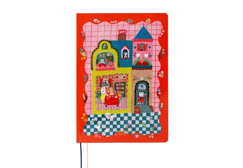 Hobonichi Techo HON A5 2027 Yumi Kitagishi: White Cat and Rabbit’s Tea Room - kalendarz dzienny ENG / Jan Start / Mon Start