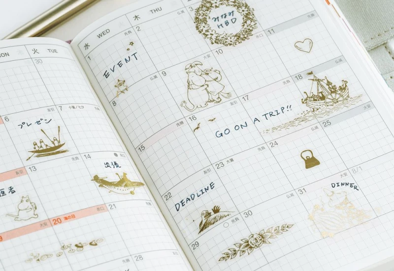 Hobonichi Techo Moomin_ Foil-Stamped Clear Stickers noteka (4).jpg