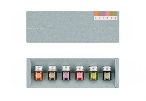 Kakimori x TSUKI no IRO: Mini Ink Bottle Set Jan-June -zestaw atramentów pigmentowych Hobonichi Techo