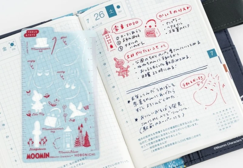 Hobonichi Techo Szablon Stencil Moomin - muminki NOTEKA (4).jpg