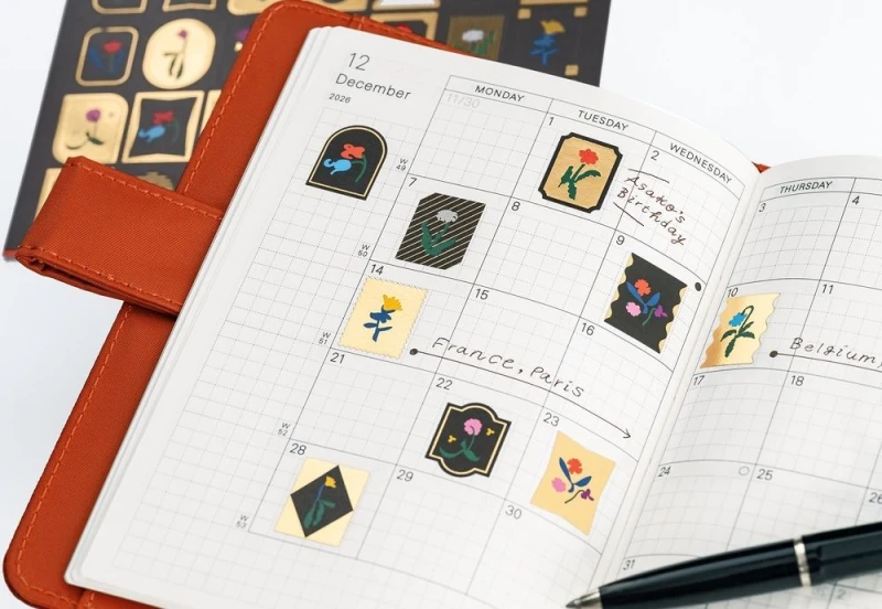 Hobonichi Techo Foil-Stamped Stickers_ Yoshie Watanabe_ Petit Bloom noteka (4).jpg