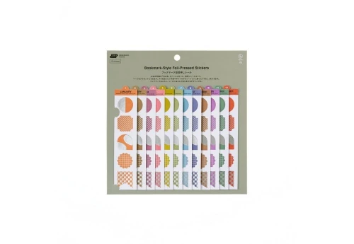 Hobonichi Techo TSUKI no IRO Bookmark-Style Foil-Pressed Stickers - naklejki
