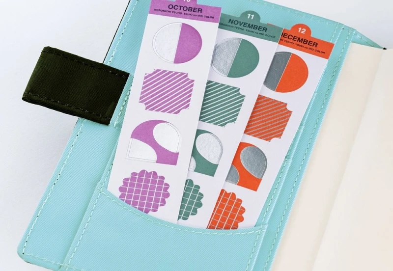 Hobonichi Techo TSUKI no IRO Bookmark-Style Foil-Pressed Stickers noteka (5).jpg