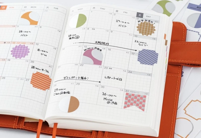 Hobonichi Techo TSUKI no IRO Bookmark-Style Foil-Pressed Stickers noteka (6).jpg