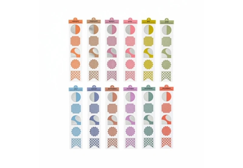 Hobonichi Techo TSUKI no IRO Bookmark-Style Foil-Pressed Stickers noteka.jpg