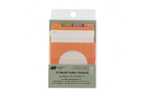Hobonichi Techo TSUKI no IRO 12 Month Index Pockets - naklejki indeksujące 