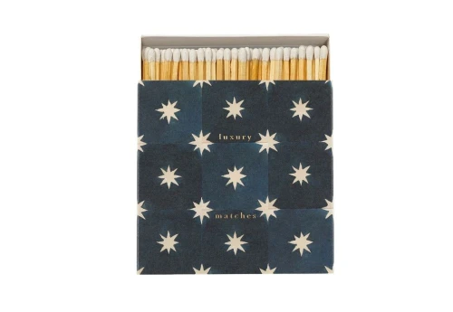 Archivist Gallery Square Matchboxes - Zapałki Navy Star Tile Matches