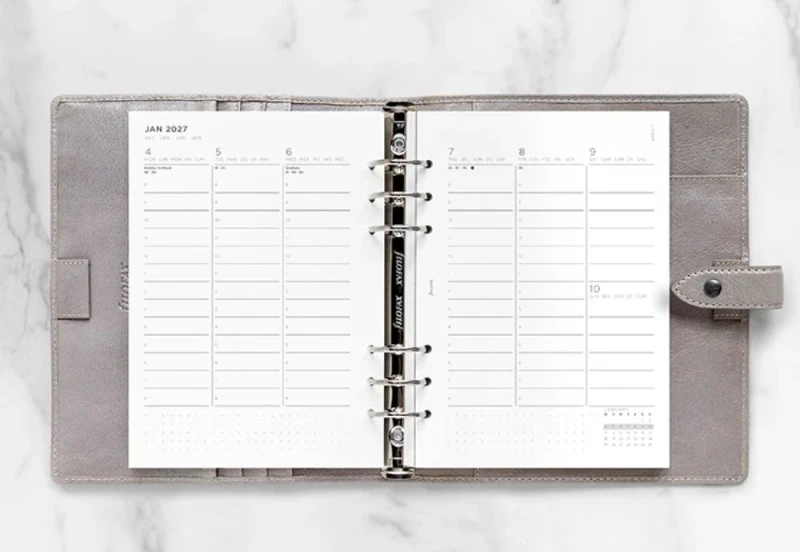 Filofax - Kalendarz 2025 Wkład Tygodniowy Minimal A5 Układ pionowy z godzinami Wielojęzyczny (3).jpg
