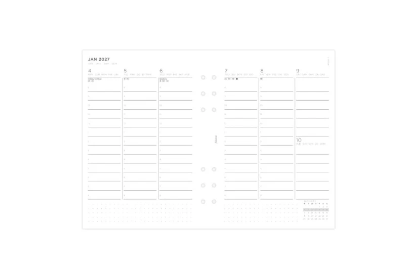 Filofax - Kalendarz 2025 Wkład Tygodniowy Minimal A5 Układ pionowy z godzinami Wielojęzyczny (4).jpg