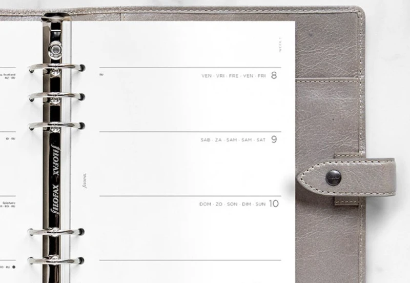 Filofax - Kalendarz 2026 Wkład A5 Tygodniowy Minimal Układ poziomy Wielojęzyczny (2).jpg