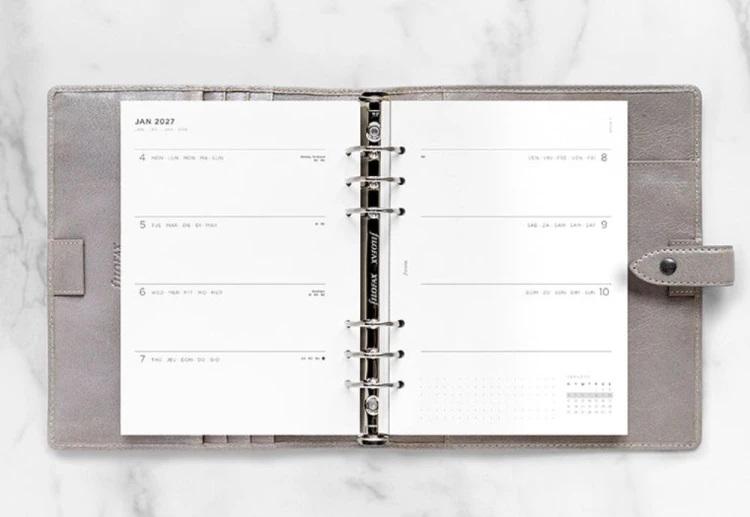 Filofax - Kalendarz 2026 Wkład A5 Tygodniowy Minimal Układ poziomy Wielojęzyczny (3).jpg