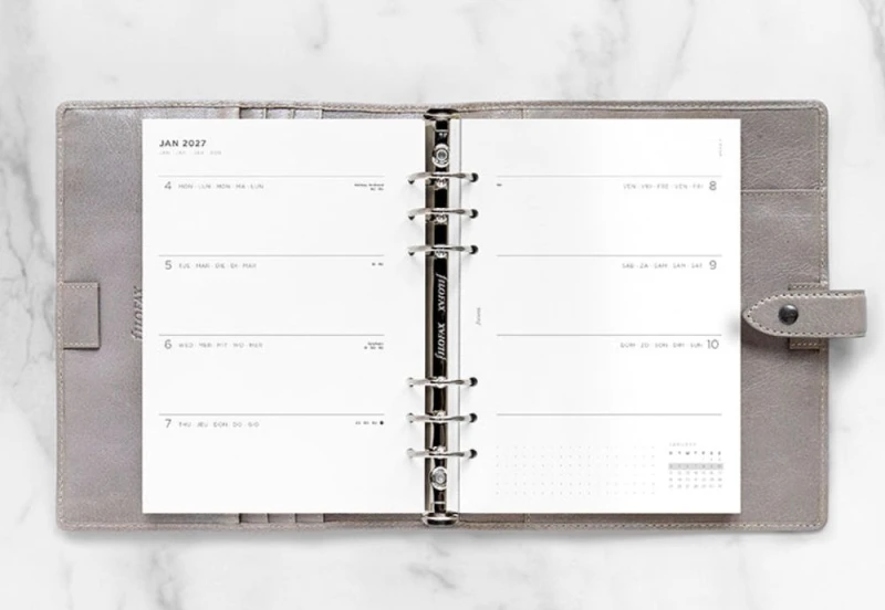 Filofax - Kalendarz 2026 Wkład A5 Tygodniowy Minimal Układ poziomy Wielojęzyczny (3).jpg