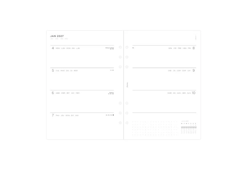 Filofax - Kalendarz 2026 Wkład A5 Tygodniowy Minimal Układ poziomy Wielojęzyczny (4).jpg