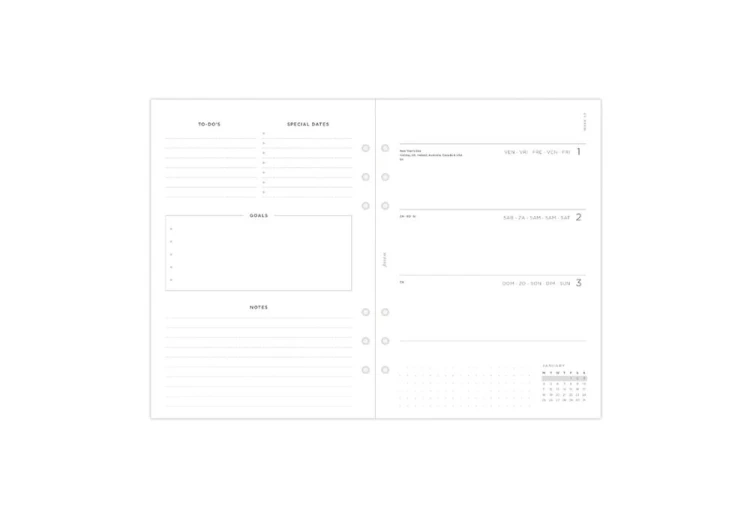 Filofax - Kalendarz 2026 Wkład A5 Tygodniowy Minimal Układ poziomy Wielojęzyczny (7).jpg