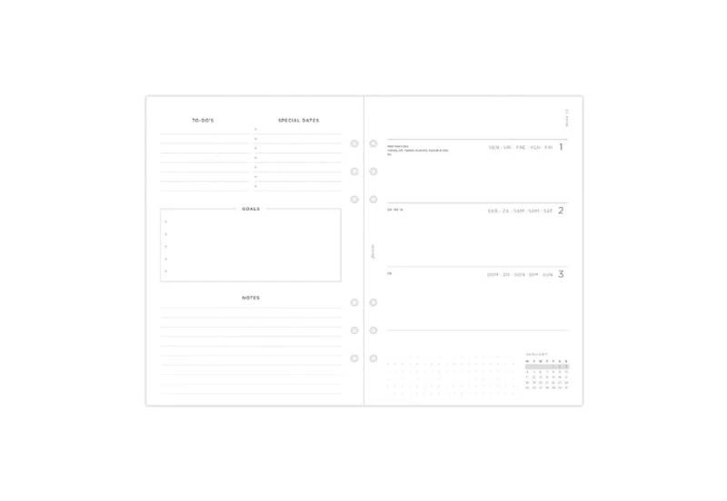 Filofax - Kalendarz 2026 Wkład A5 Tygodniowy Minimal Układ poziomy Wielojęzyczny (7).jpg
