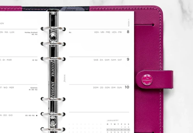 Filofax - Kalendarz 2027 Wkład Personal Tygodniowy Minimal Układ poziomy - tydzień na dwóch stronach (2).jpg