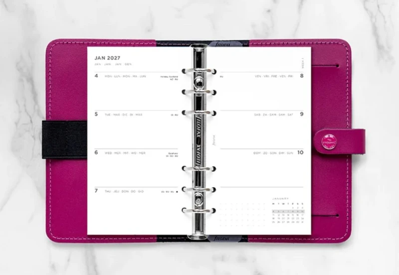 Filofax - Kalendarz 2027 Wkład Personal Tygodniowy Minimal Układ poziomy - tydzień na dwóch stronach (3).jpg
