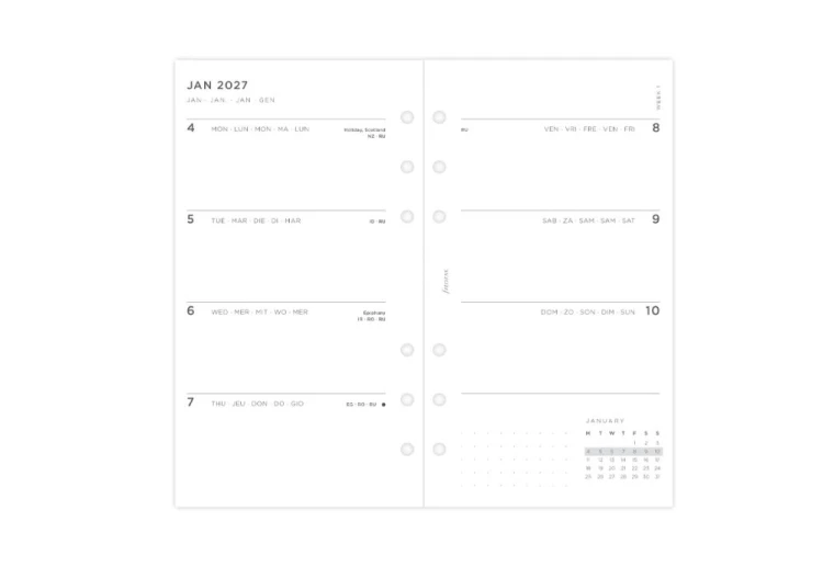 Filofax - Kalendarz 2027 Wkład Personal Tygodniowy Minimal Układ poziomy - tydzień na dwóch stronach (4).jpg