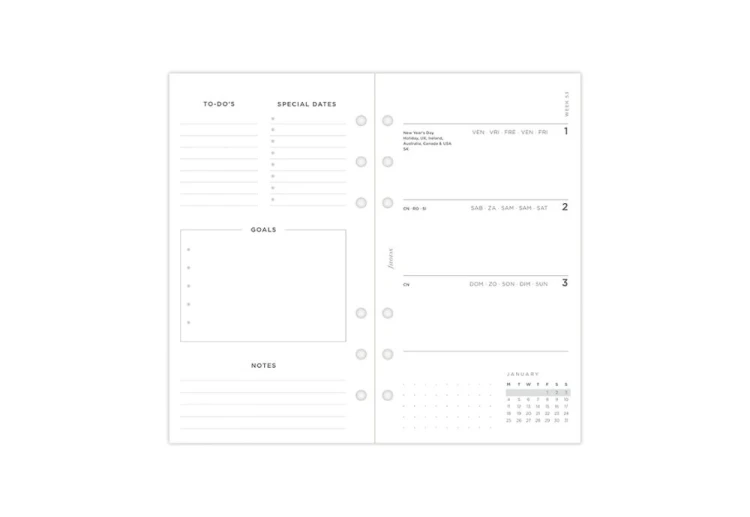 Filofax - Kalendarz 2027 Wkład Personal Tygodniowy Minimal Układ poziomy - tydzień na dwóch stronach (7).jpg