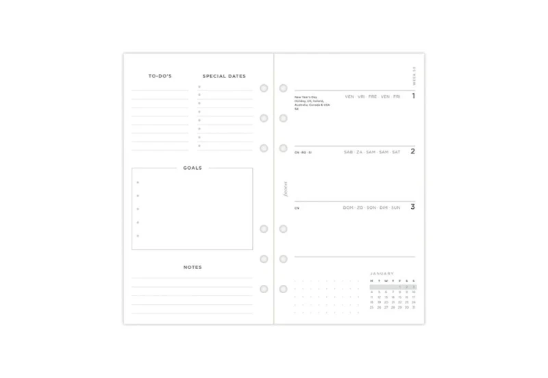 Filofax - Kalendarz 2027 Wkład Personal Tygodniowy Minimal Układ poziomy - tydzień na dwóch stronach (7).jpg
