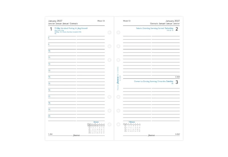 Filofax - Kalendarz 2027 Wkład Personal Dzienny Classic - strona na dzień (8am - 8pm) (4).jpg