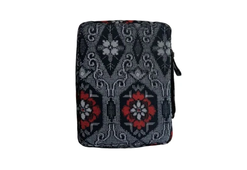 Kyoku Haku Zippered Pen Case Black Kimono Fabric - piórnik na 5 instrumentów