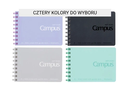 Kokuyo Campus Notebook Soft Ring Dot A7 - kołonotatnik w linie 6 mm