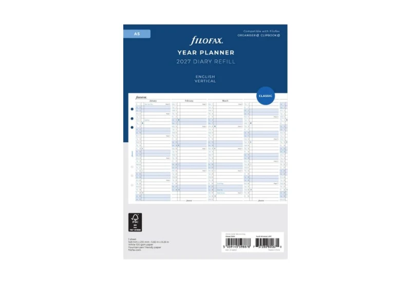 Filofax - Kalendarz 2027 Wkład A5 Rozkładany noteka.jpg