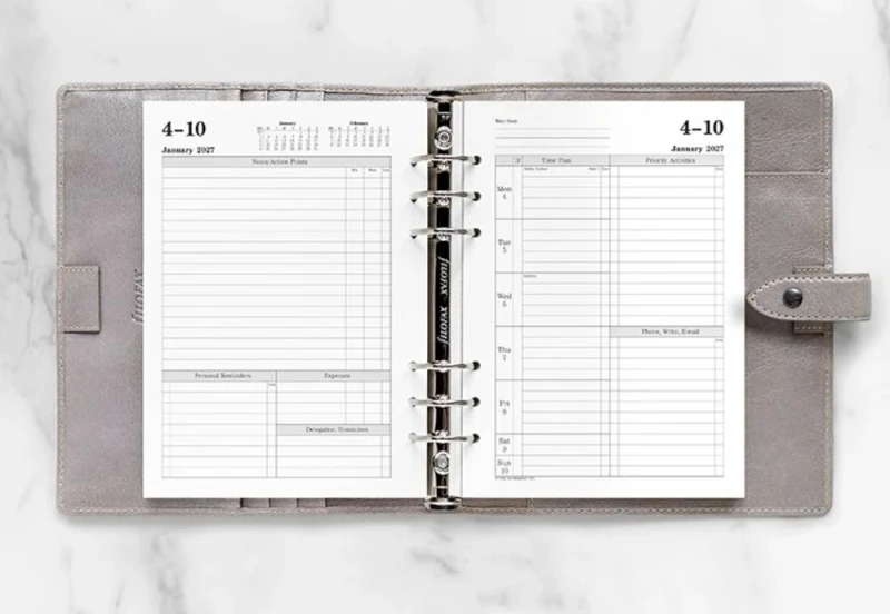 Filofax - Kalendarz 2027 Wkład A5 Time Management Week To View noteka (3).jpg