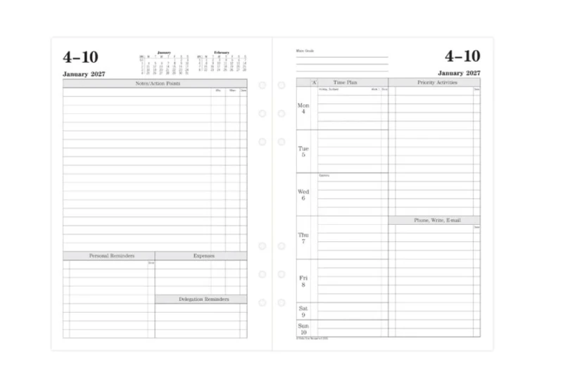 Filofax - Kalendarz 2027 Wkład A5 Time Management Week To View noteka (4).jpg