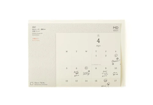 MD Product Folded Wall Calendar A4 - kalendarz ścienny 2027