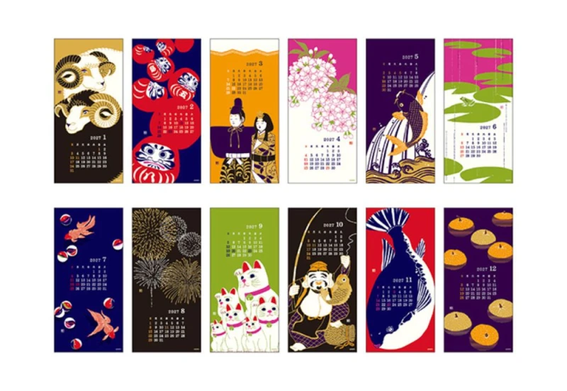 Midori Calendar Wall-Hanging Echizen Washi Tradycje Sezonowe 2027 NOTEKA (6).jpg