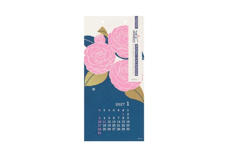 Midori Calendar Wall-Hanging Echizen Washi Kwiaty S 2027 NOTEKA.jpg