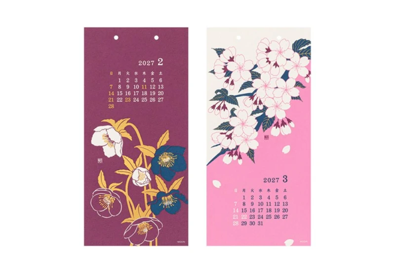 Midori Calendar Wall-Hanging Echizen Washi Kwiaty 2027 NOTEKA (2).jpg