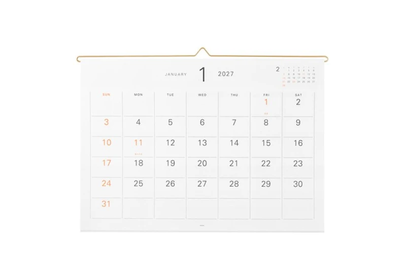 Midori Hanger Calendar - Kalendarz ścienny na wieszaku 2027 NOTEKA (2).jpg