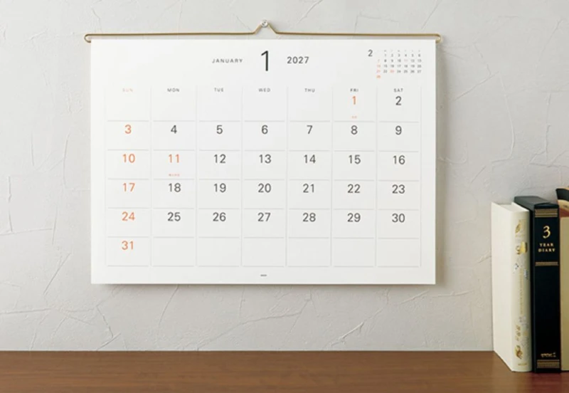 Midori Hanger Calendar - Kalendarz ścienny na wieszaku 2027 NOTEKA (4).jpg