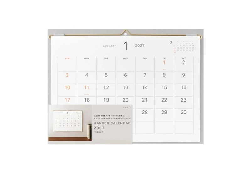 Midori Hanger Calendar - Kalendarz ścienny na wieszaku 2027 NOTEKA.jpg
