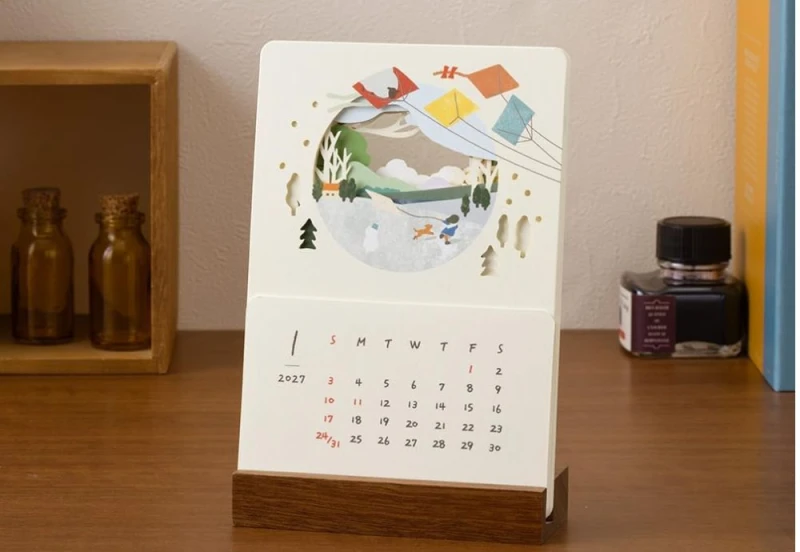 Midori Calendar Laser Processing Landscapes - Kalendarz Biurkowy 2027 Krajobrazy NOTEKA (6).jpg