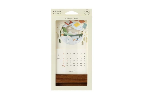 Midori Calendar Laser Processing Landscapes - Kalendarz Biurkowy 2027 Krajobrazy