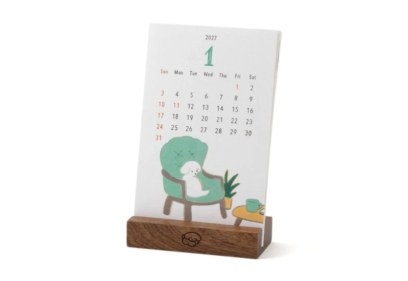 Midori Stand Calendar Dog 2027 kalendarz NOTEKA (3).jpg