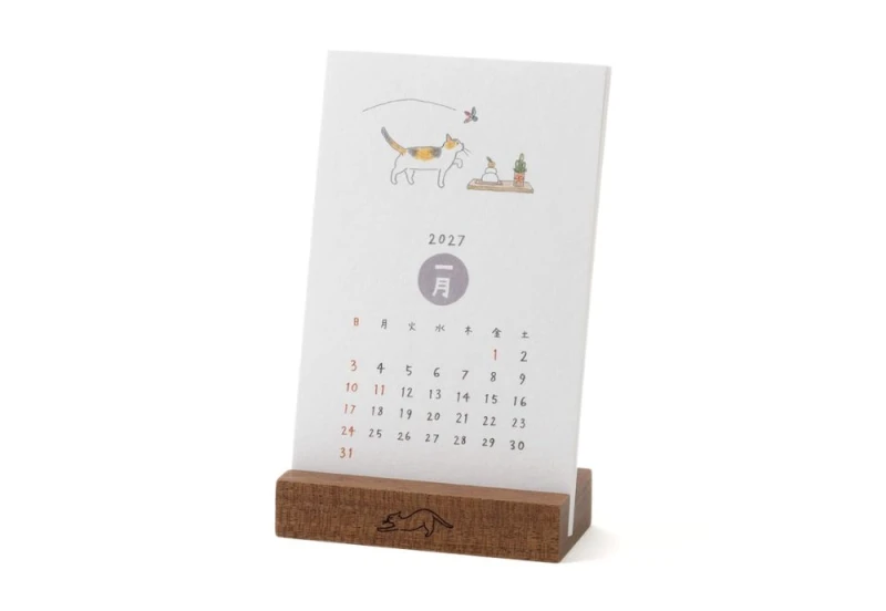 Midori Stand Calendar Cat 2027 kalendarz NOTEKA (3).jpg