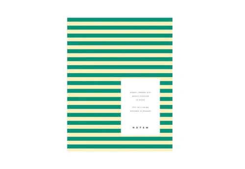 NOTEM Kalendarz tygodniowy 2027 ALVA Annual Journal Medium Green & Yellow