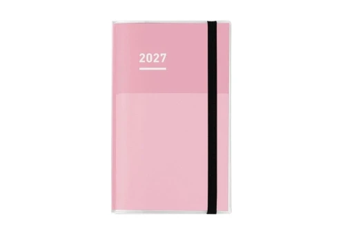 Kokuyo Jibun Techo First Kit Kalendarz tygodniowy A5 Slim 2027 Różowy - układ pionowy
