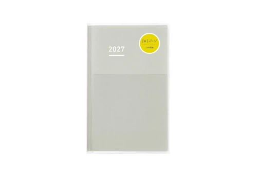 Kokuyo Jibun Techo Days Kalendarz dzienny mini B6 Slim 2027 Szary - układ pionowy