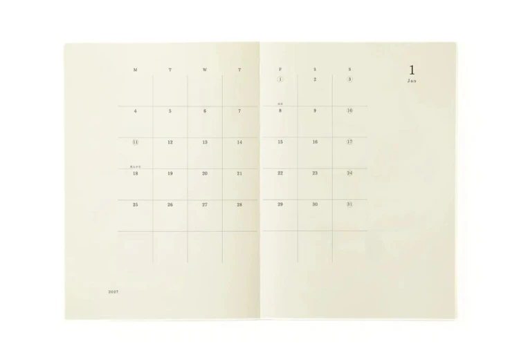 MD Product Notebook Diary thin Kalendarz miesięczny 2027 noteka (1).jpg