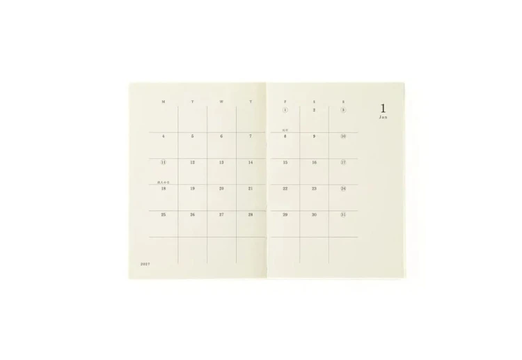 MD Product Notebook Diary a7 Kalendarz miesięczny 2027 noteka.jpg