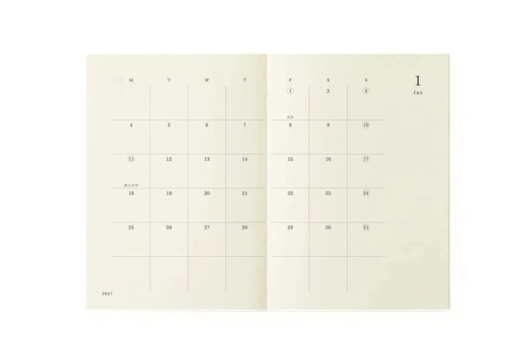 MD Product Notebook Diary a6 Kalendarz miesięczny 2027 noteka.jpg