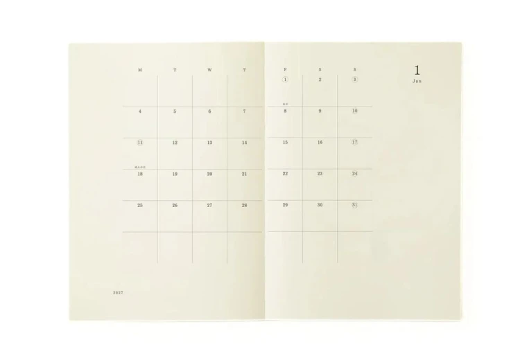 MD Product Notebook Diary a5 Kalendarz miesięczny 2027 noteka.jpg